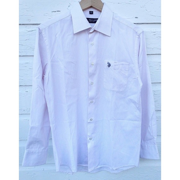 U.S. Polo Assn. Other - US POLO ASSN Button Down Dress Shirt Pink Striped Mens 170/88A 39 Size Small